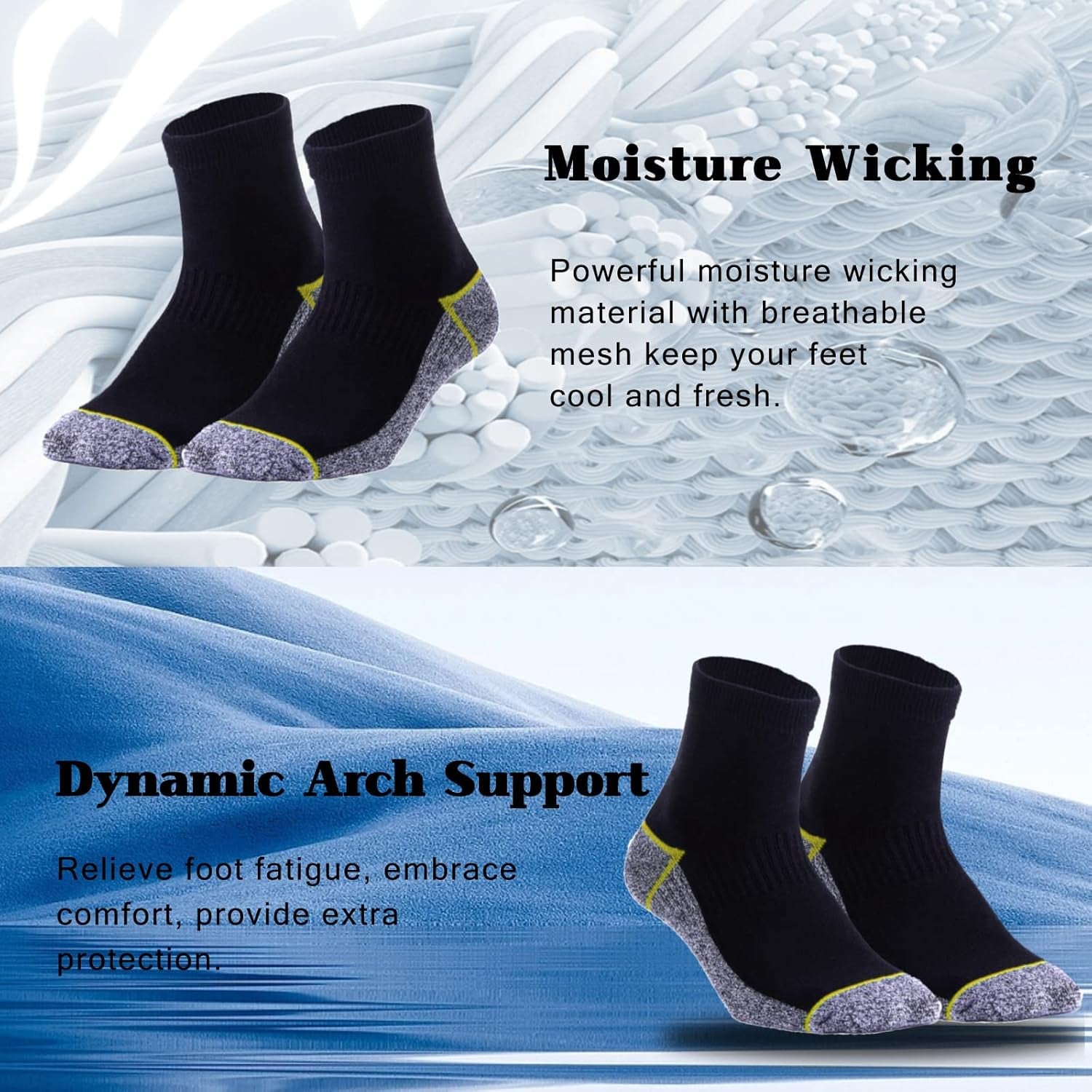 Copper Infused Athletic Ankle Quarter Socks for Mens and Womens 4/5 Pairs