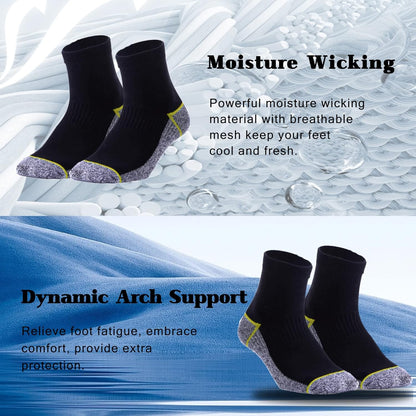 Copper Infused Athletic Ankle Quarter Socks for Mens and Womens 4/5 Pairs