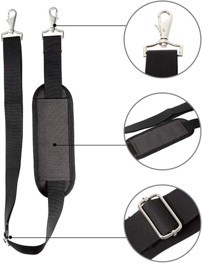 61" Replacement Shoulder Strap, Padded Long Duffel Bag Strap Universal Adjustable Shoulder Belt with Metal Hooks and Non-Slip Pad for Briefcase Pet Carrier Bag Tool Laptop Camera Bag