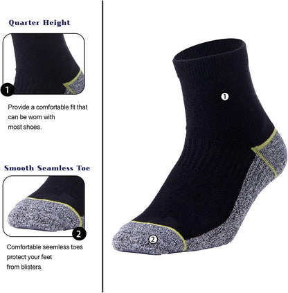 Copper Infused Athletic Ankle Quarter Socks for Mens and Womens 4/5 Pairs